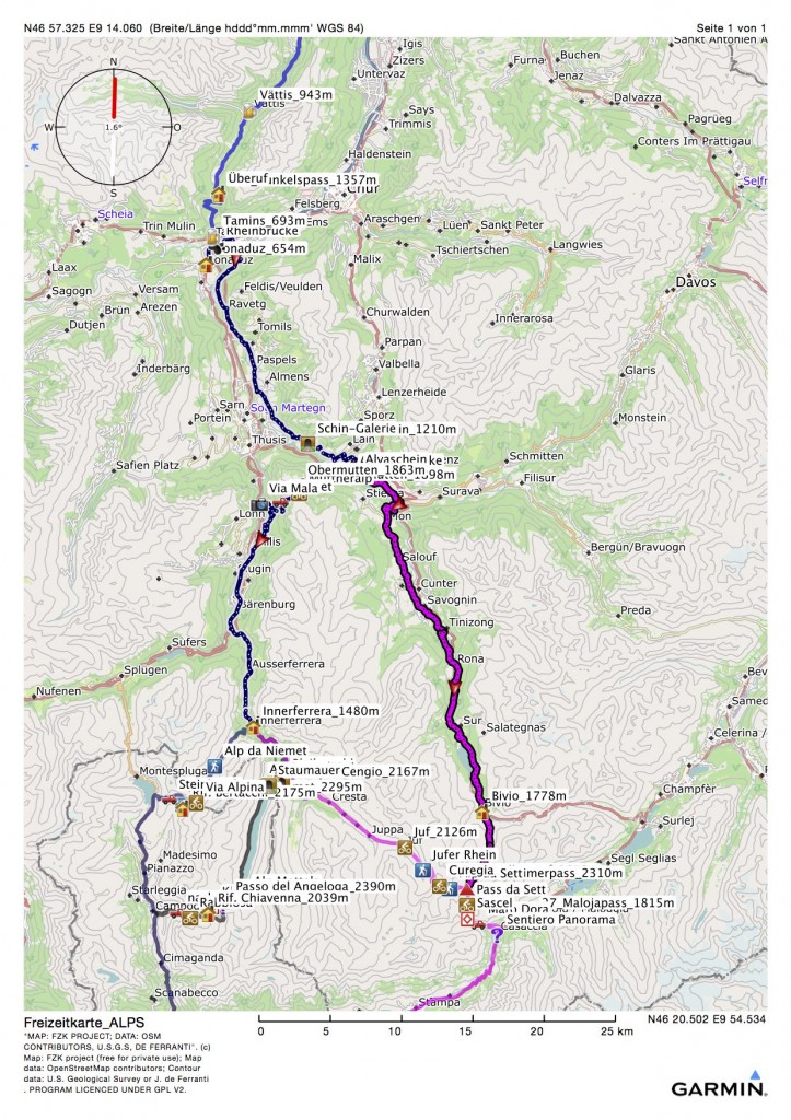 Die MTB-Alpencorss-Tour, der 5. Tag, Bonaduz-Bivio