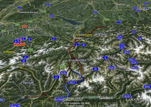 MTB Alpencross Route mit Earth